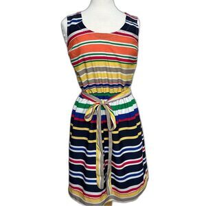 Coastal Banana Republic Multicolor Striped Sleeveless Midi Dress - Women 4
